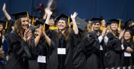 Graduates at commencement