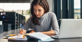 Student doing homework